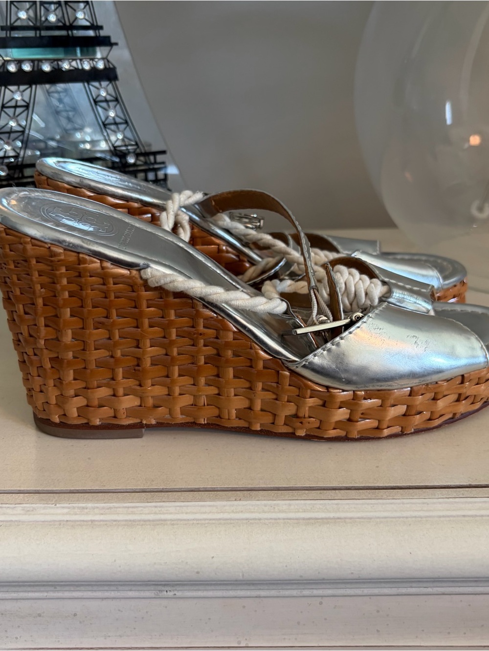 Tory Burch Rattan Wicker Rope Wedge Sandals - Picture 3 of 6